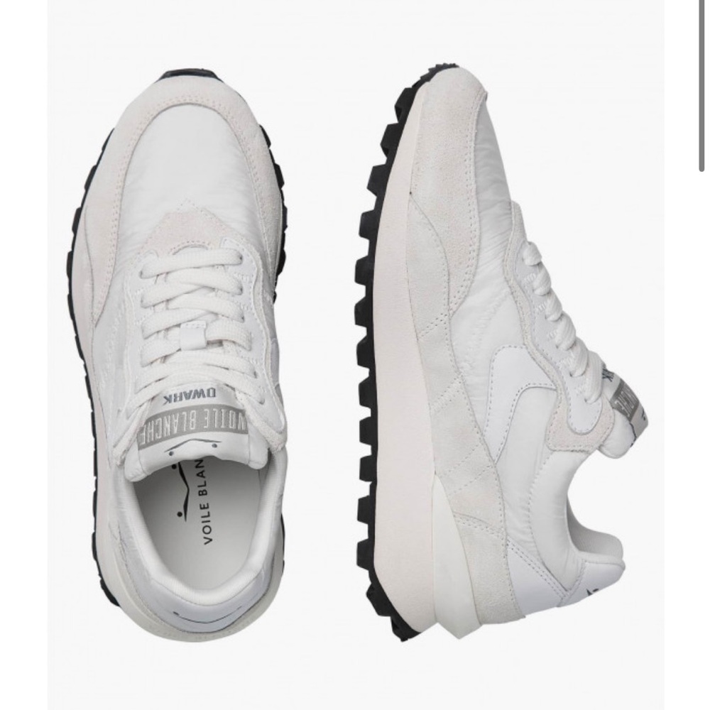 NWT VOILE BLANCHE QWARK HYPE WOMAN Suede And Technical Fabric Sneakers in White - Picture 3 of 16